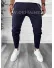 Pantaloni barbati casual regular fit bleumarin in dungi B7886 O4-1.1