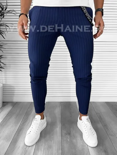 Pantaloni barbati casual regular fit bleumarin B7887 14-4 E~