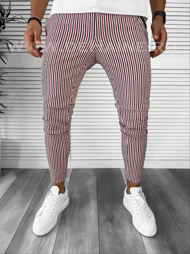 Pantaloni barbati casual regular fit in dungi B7890 P18-4.1