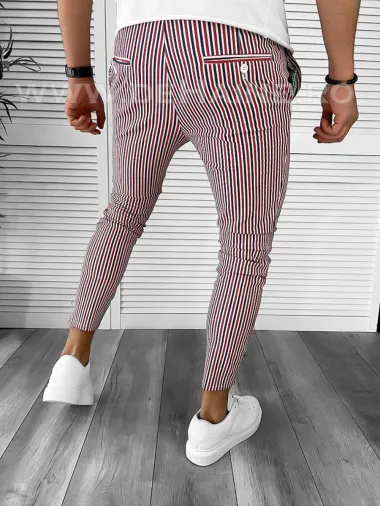 Pantaloni barbati casual regular fit in dungi B7890 P18-4.1