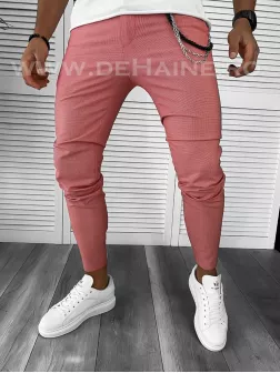Pantaloni barbati casual regular fit roz cu defect E1447