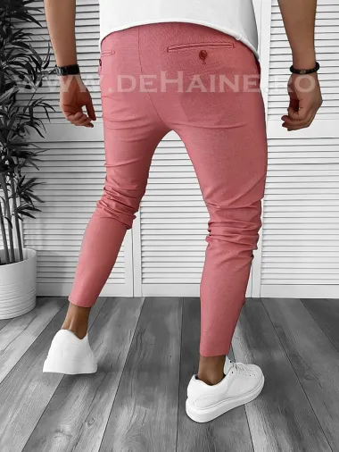 Pantaloni barbati casual regular fit roz B7891 F2-3.2