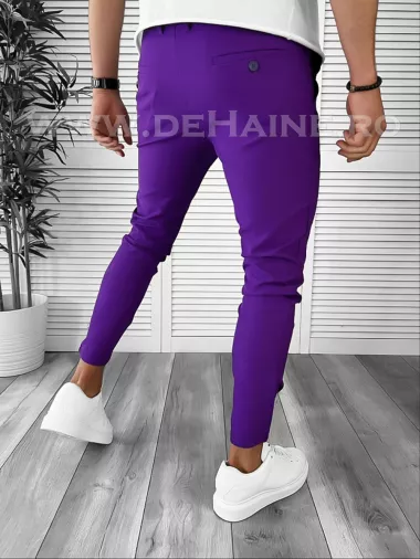 Pantaloni barbati casual regular fit mov B1734 B12-4 S3-1