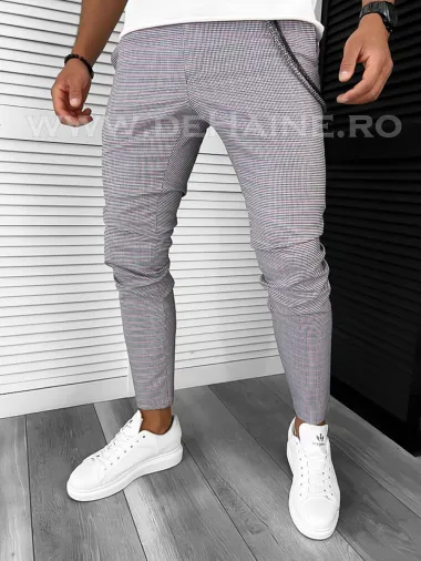 Pantaloni barbati casual regular fit in carouri B7839 B3-2.2