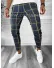 Pantaloni barbati casual regular fit bleumarin in carouri B7841 i18-4.3