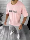 Tricou barbati roz cu imprimeu pe spate oversize B7826 N5-3.1