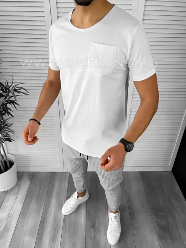Tricou barbati alb slim fit Vagabond cu defect B1961 O2-3.3