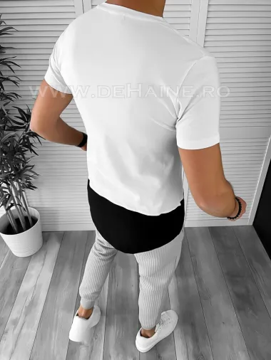 Tricou barbati alb slim fit B7813 P19-4.1