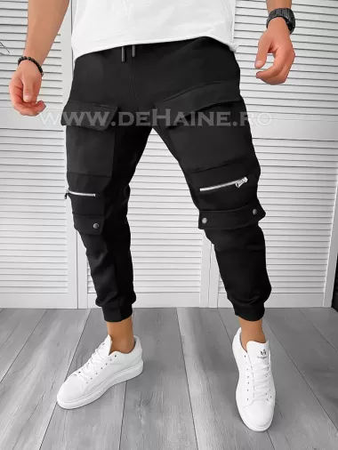 Pantaloni de trening negri conici K147 D10-2