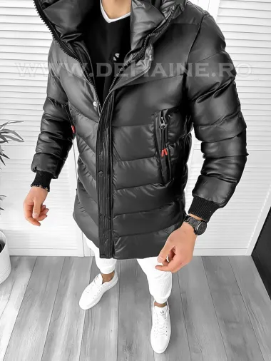 Geaca barbati groasa neagra de iarna 8080 D0-3