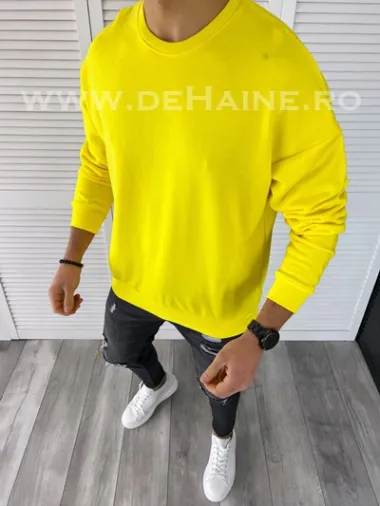 Bluza barbati galbena cu imprimeu pe spate K272 27-3