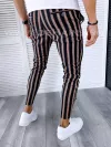 Pantaloni barbati casual regular fit negri in dungi B1594 34-5 E~