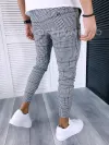 Pantaloni barbati casual regular fit gri in carouri B1640 P18-1.1 E 7-4