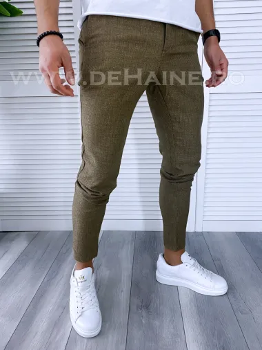 Pantaloni barbati casual regular fit kaki B1769 D6-4