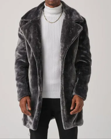 Palton barbati gri inchis B7105 D0-2