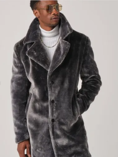 Palton barbati gri inchis B7105 D0-2