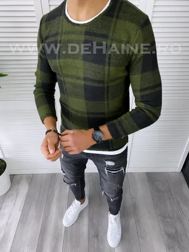 Bluza barbati kaki slim fit 5039 D2-1.1