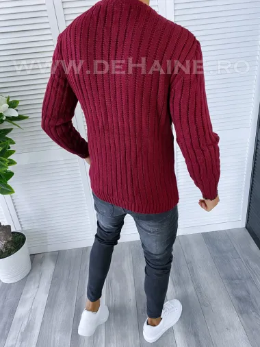 Pulover barbati gros slim fit bordo T3611 i19-3
