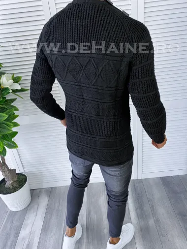 Pulover barbati gros slim fit negru T3614 i5-2.3