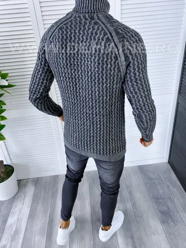 Pulover barbati gros slim fit gri T3712 i6-4.3