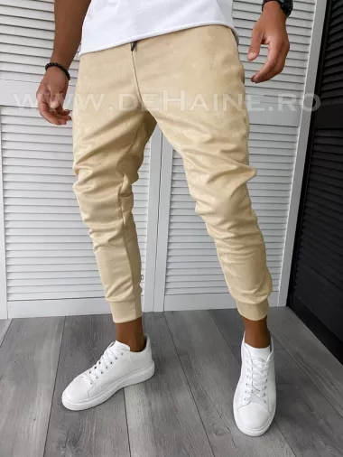 Pantaloni de trening slim fit bej B6236 45-3