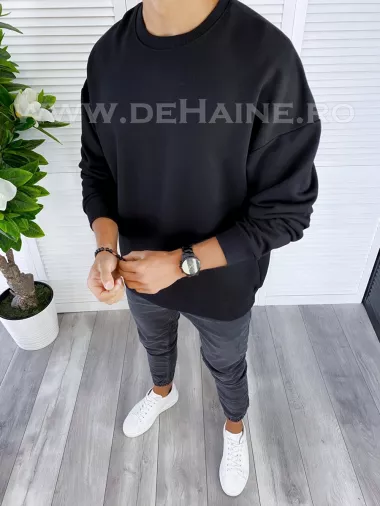 Bluza barbati oversize neagra cu imprimeu pe spate K298 i4-1