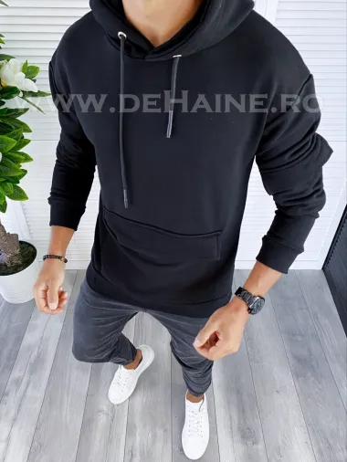 Hanorac barbati slim fit negru cu imprimeu pe spate K386 14-5