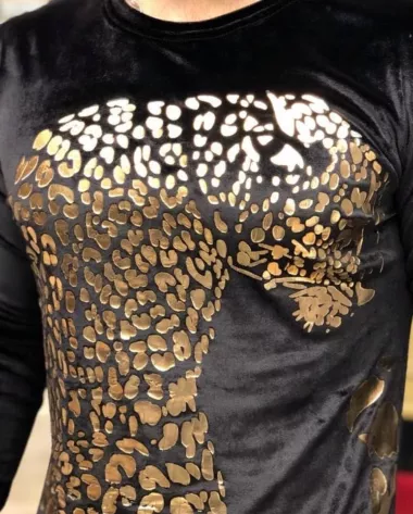 Bluza barbati cu imprimeu neagra B6127 O5-2.2