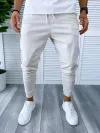 Pantaloni de trening conici bej B6121 O2-3.2