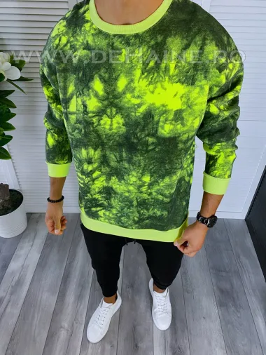 Bluza barbati oversize imprimeu verde K361 V3-3