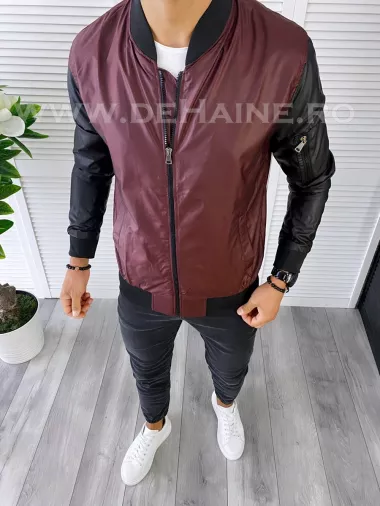 Geaca barbati grena din piele ecologica B5990 O2-4.3