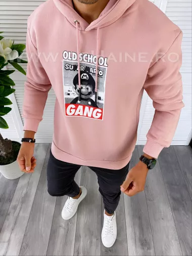 Hanorac barbati slim fit roz K338 94-5