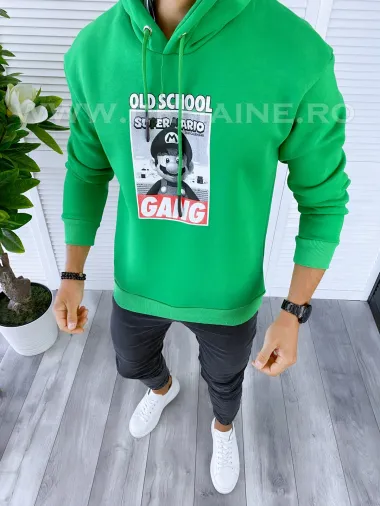 Hanorac barbati slim fit verde K338 i16-4.3