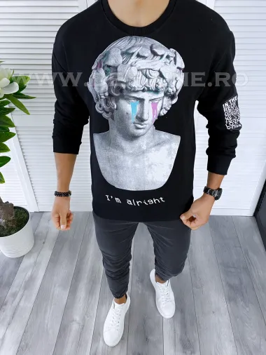 Bluza barbati neagra slim fit K404 V13