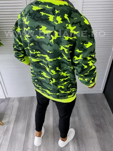 Bluza barbati oversize camuflaj verde K347 D7-2