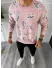 Bluza barbati cu imprimeu roz K410 P19-1.1