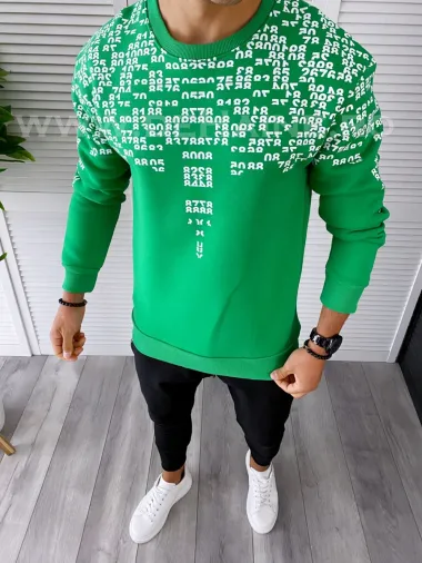 Bluza barbati verde cu imprimeu K413 15-4.1
