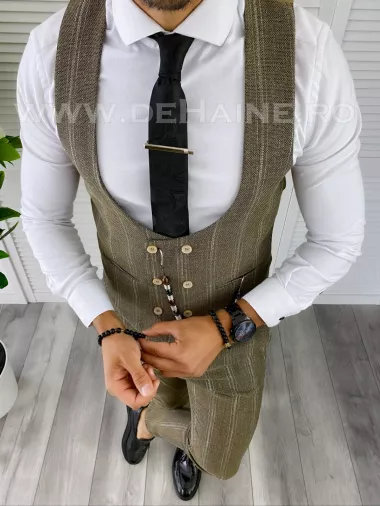 Compleu barbati Vesta + Pantaloni kaki 12798 5-4 U2-1