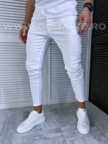Blugi barbati conici albi 082 N8-4.1