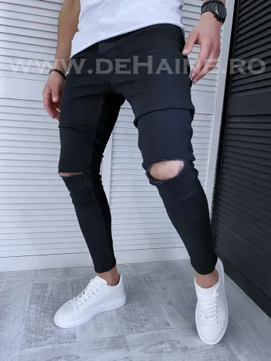 Blugi barbati conici negri 078 H7-3