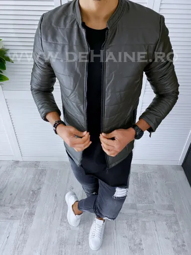 Geaca barbati kaki piele ecologica B2838 D0-5