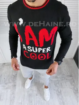 Pulover barbati gros slim fit negru T3590 P18-4.3 Pulover barbati gros slim fit negru T3590 P18-4.3