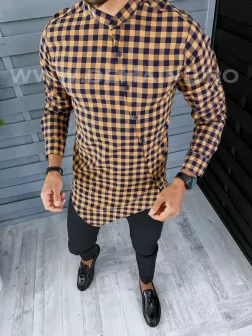 Camasa barbati asimetrica in carouri slim fit B2129 O2-4.2 Camasa barbati asimetrica in carouri slim fit B2129 O2-4.2