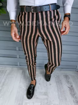 Pantaloni barbati eleganti in dungi B1883 7-2 E, F5-2