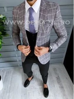 Sacou barbati in carouri slim fit B1543 D3-3.1