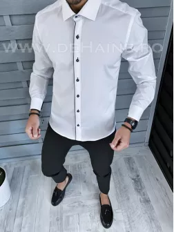 Camasa barbati alba slim fit B1364 11-3