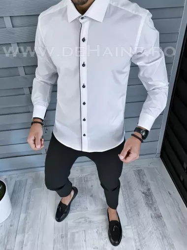 Camasa barbati alba slim fit B1364 11-3