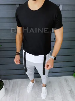 Tricou barbati slim fit asimetric ZR A8527 O3-3.3 Tricou barbati slim fit asimetric ZR A8527 O3-3.3