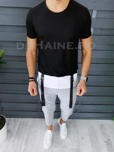 Tricou barbati slim fit asimetric ZR A8527 O3-3.3