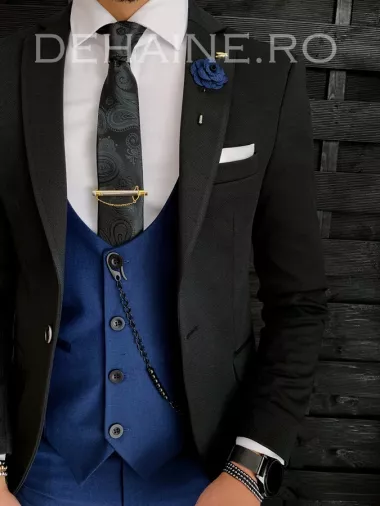 Sacou barbati negru slim fit ZR A4042 E 98-5 ~ Sacou barbati negru slim fit ZR A4042 E 98-5 ~